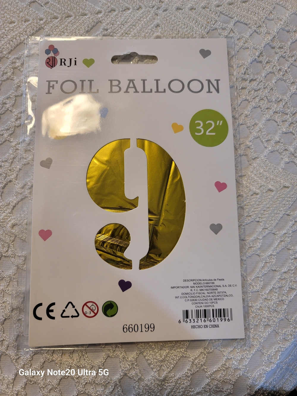Gold Foil Number 9 Balloon - 32"
